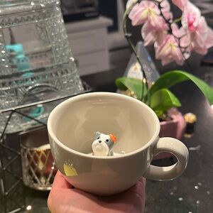 Ceramic Pet Mug with Gray and White puppy